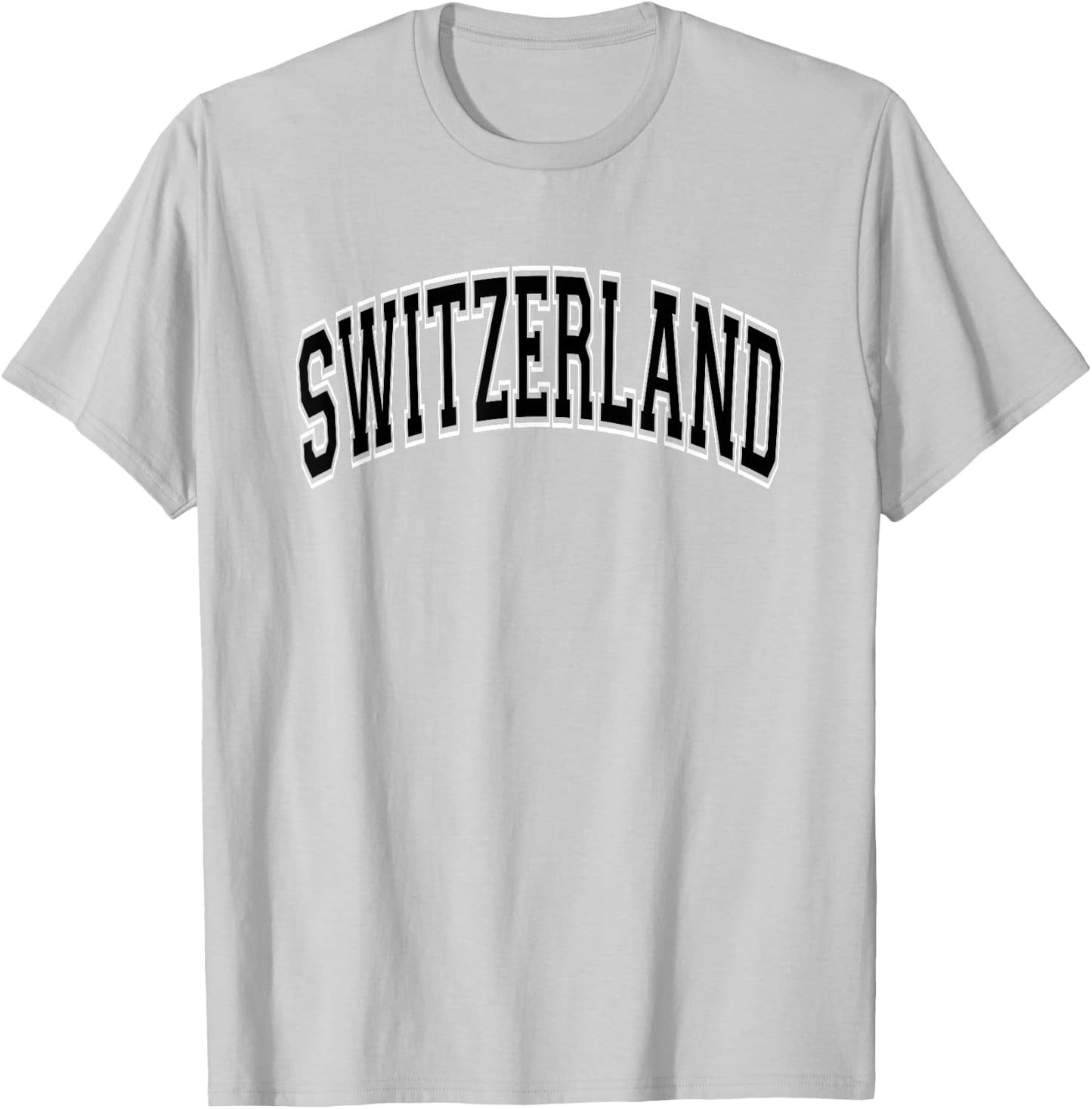 Switzerland Arched Style Pink with Black Text T-Shirt - T-Shirt | Ash