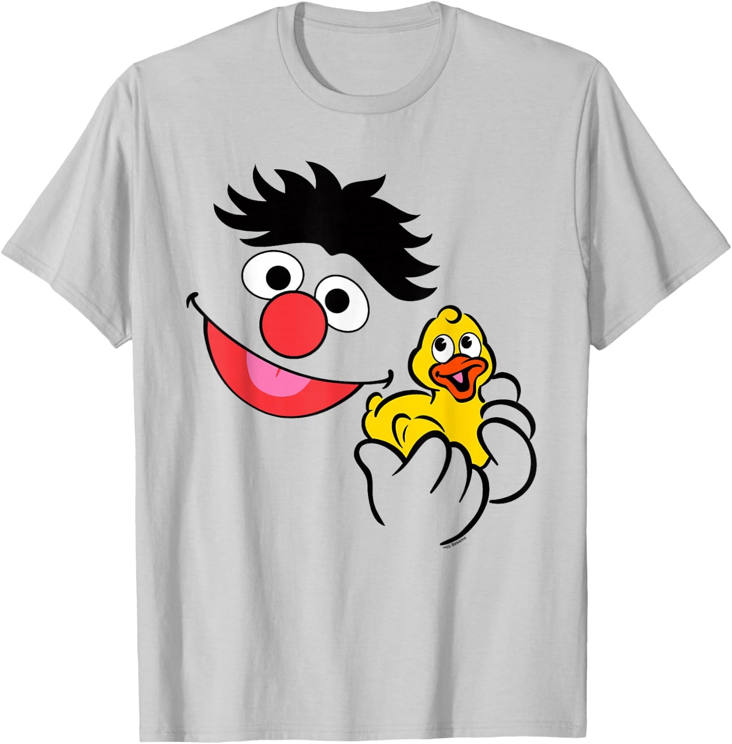 Sesame Street Ernie Holding Rubber Duckie Halloween Costume T-Shirt - T-Shirt | Ash