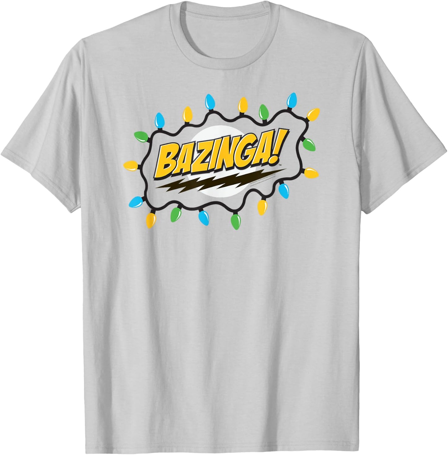 The Big Bang Theory Bazinga Christmas Lights TV Show T-Shirt - T-Shirt | Ash