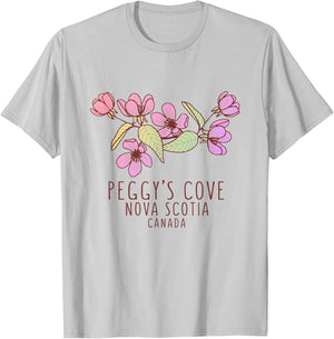 Peggy's Cove Nova Scotia Canada Wildflowers T-Shirt - T-Shirt | Ash