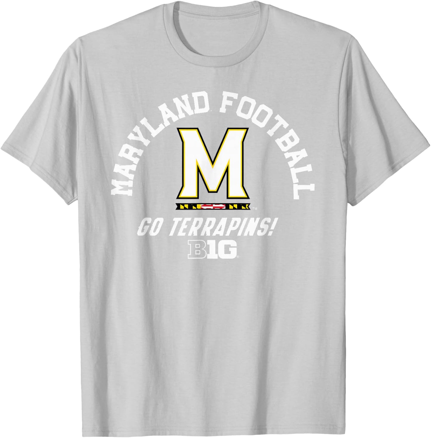 Maryland Terrapins Big 10 Football Red Officially Licensed T-Shirt - T-Shirt | Ash