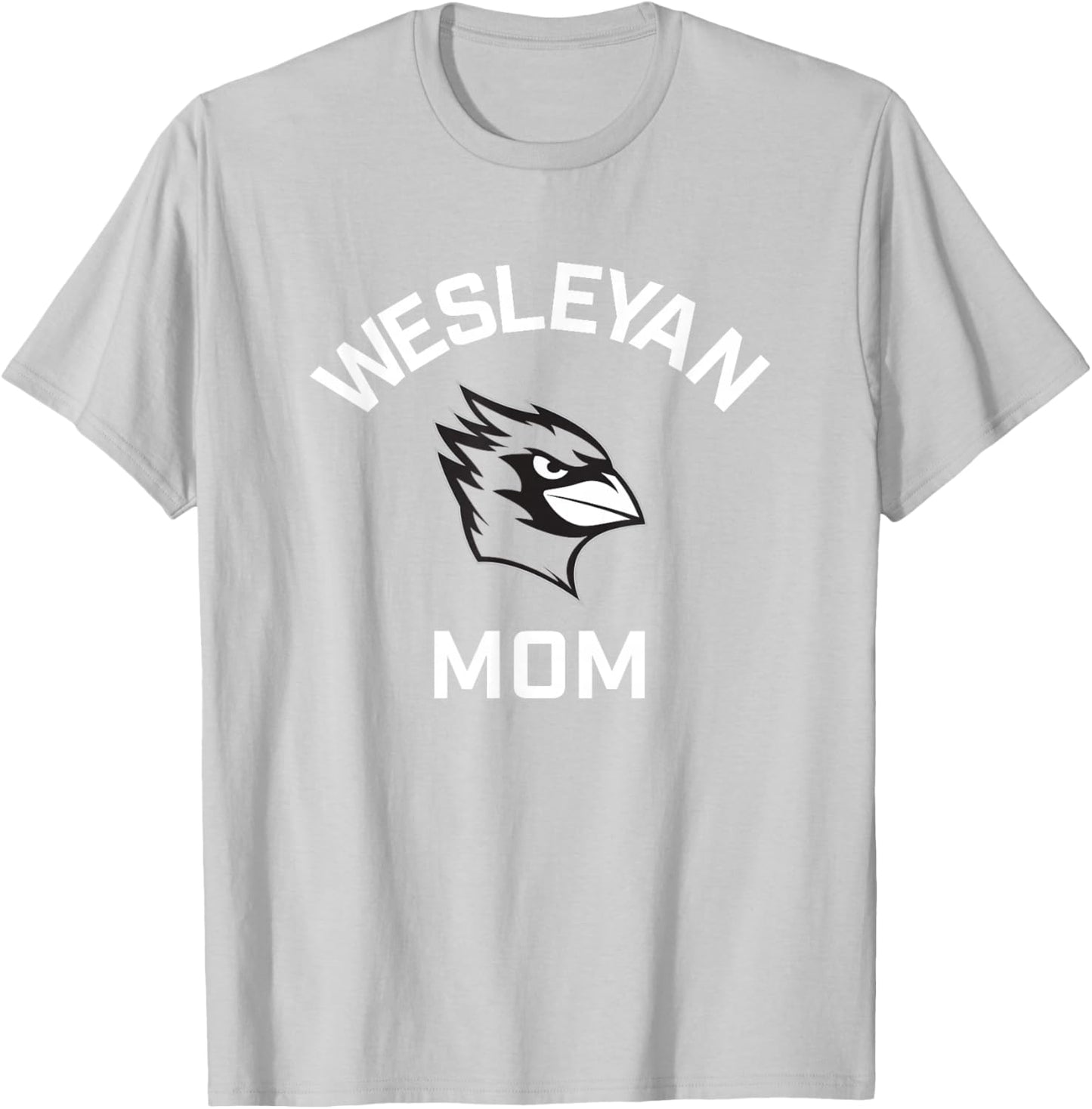 Wesleyan University Cardinals Arched Mom T-Shirt - T-Shirt | Ash