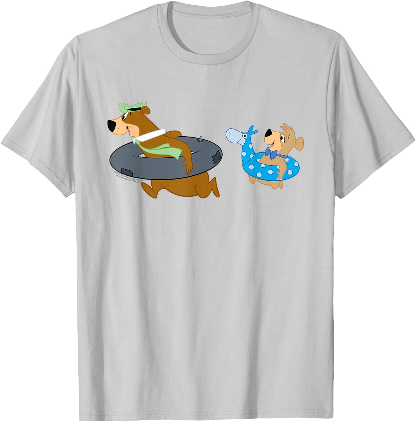 Yogi Bear and Boo Boo Going Swimming T-Shirt - T-Shirt | Ash