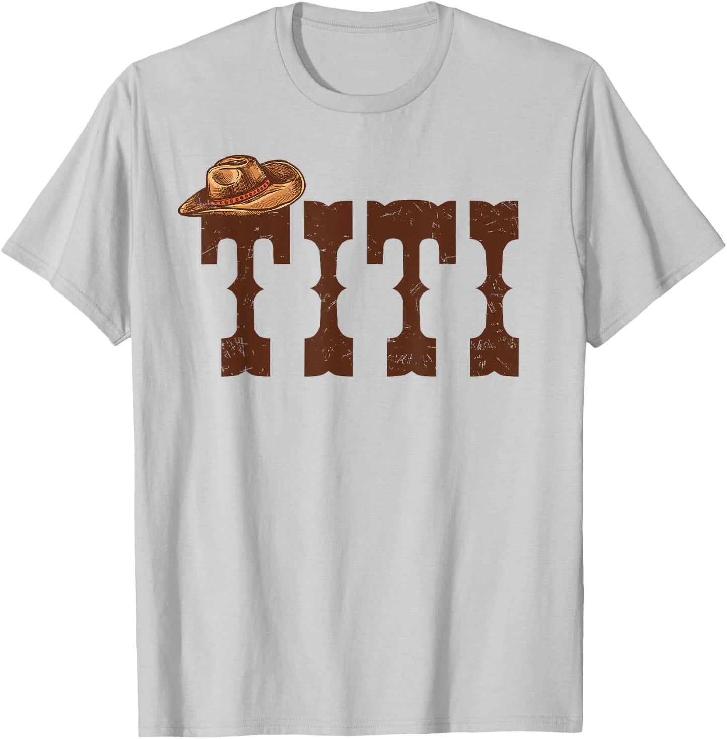 Titi Aunt Western Family Matching Birthday Cowboy Cowgirl T-Shirt - T-Shirt | Ash
