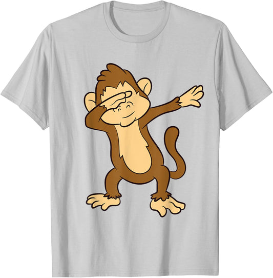 Dabbing Monkey Cute Monkey Dab Love Monkeys T-Shirt - T-Shirt | Ash