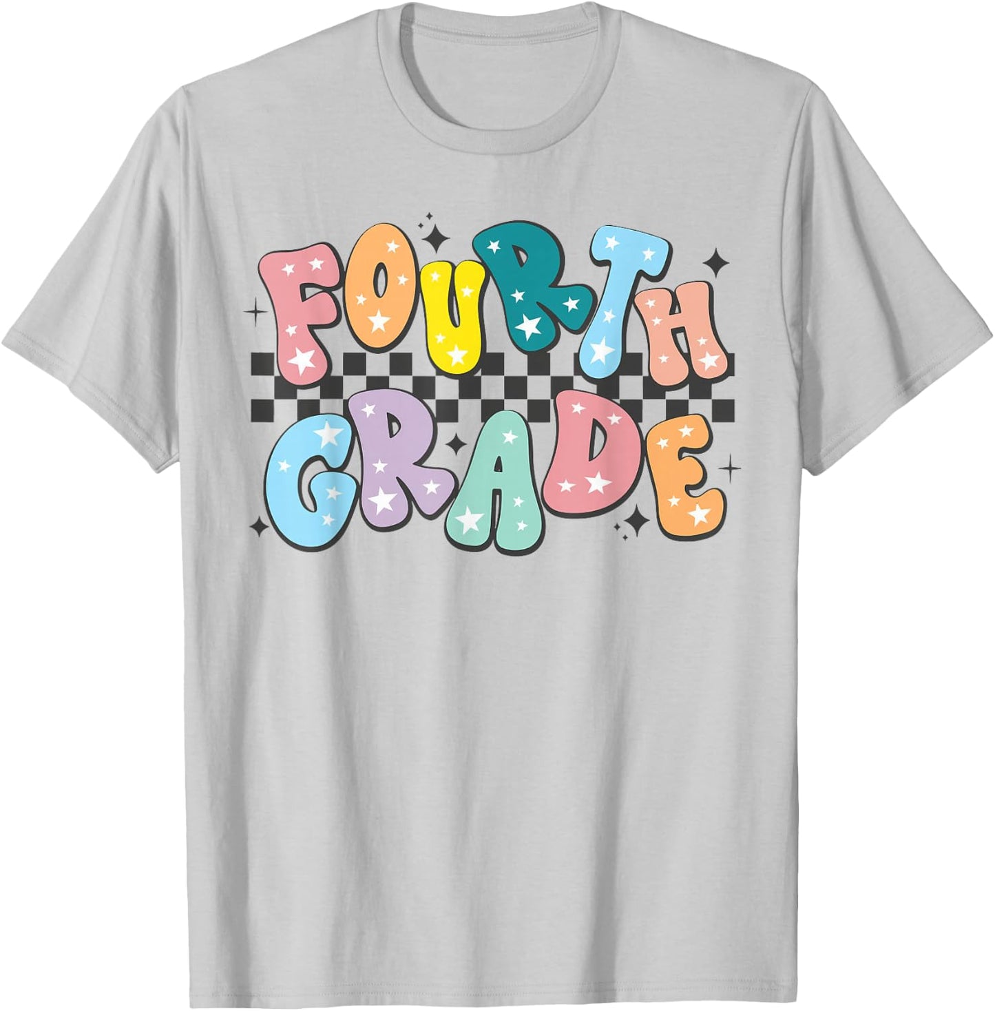 Retro Fourth Grade Teacher Kids Back To School 4th Grade T-Shirt - T-Shirt | Ash