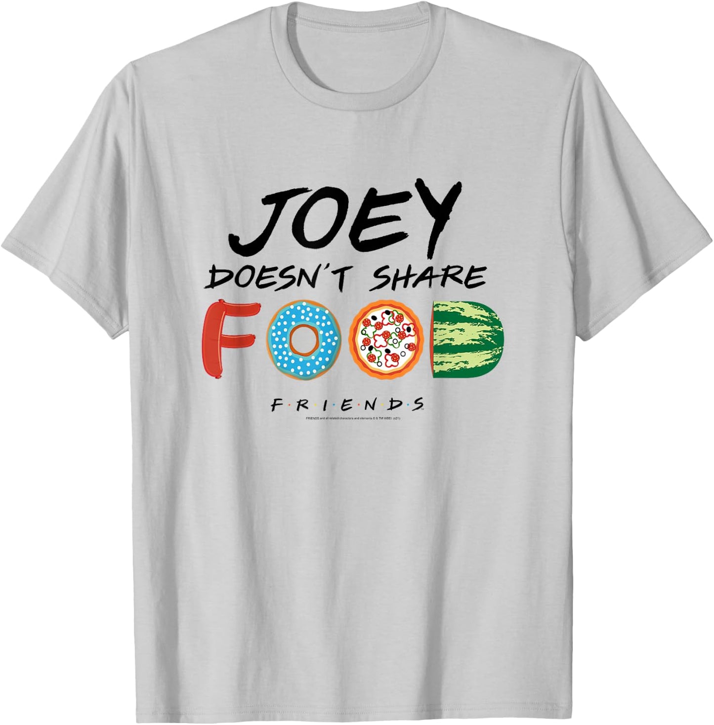 Friends Joey Doesn't Share Food Illustration TV Show T-Shirt - T-Shirt | Ash