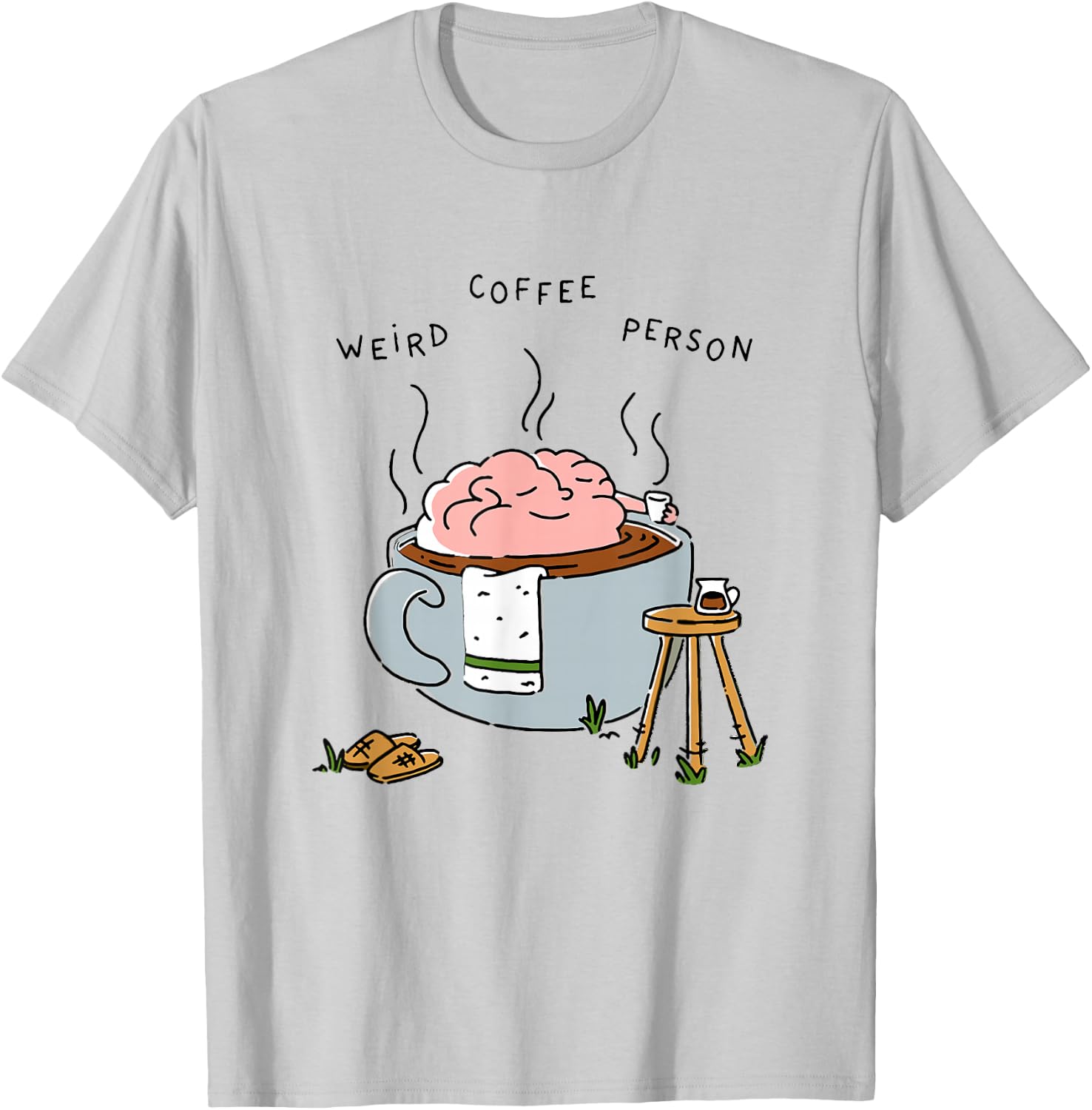 Weird Coffee Person T-Shirt - T-Shirt | Ash