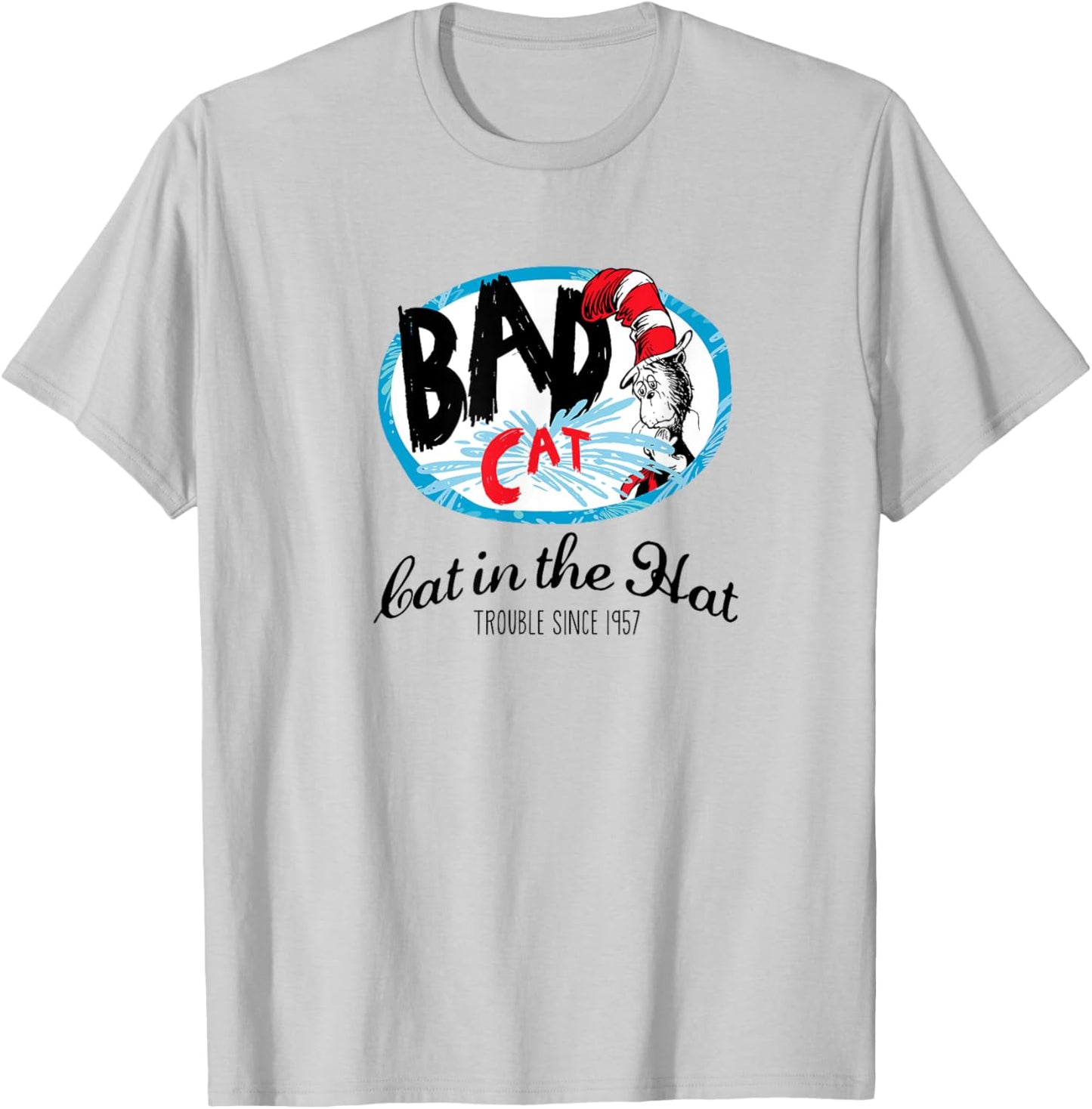 Dr. Seuss Bad Cat Since 1957 T-Shirt - T-Shirt | Ash