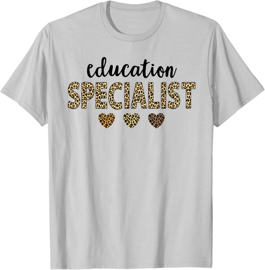 education Specialist Squad Funny Specialist Leopard T-Shirt - T-Shirt | Ash