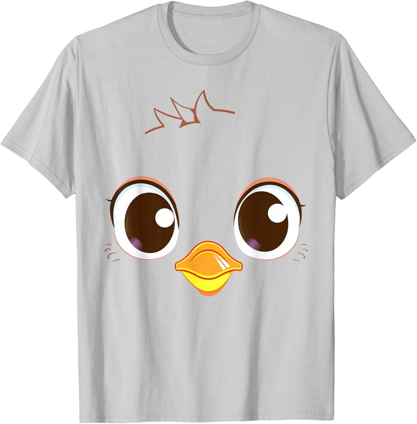 Cute Chick Face Yellow Chicken Costume T-Shirt - T-Shirt | Ash