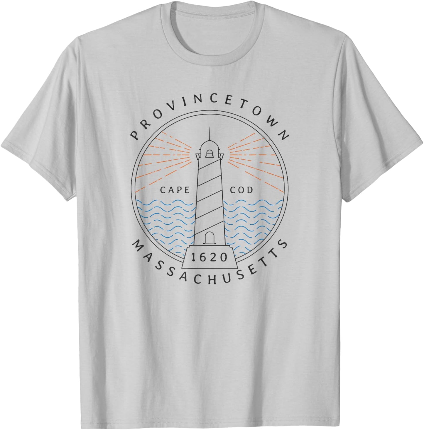 Cape Cod Shirt Provincetown MA Lighthouse Travel Souvenir T-Shirt - T-Shirt | Ash