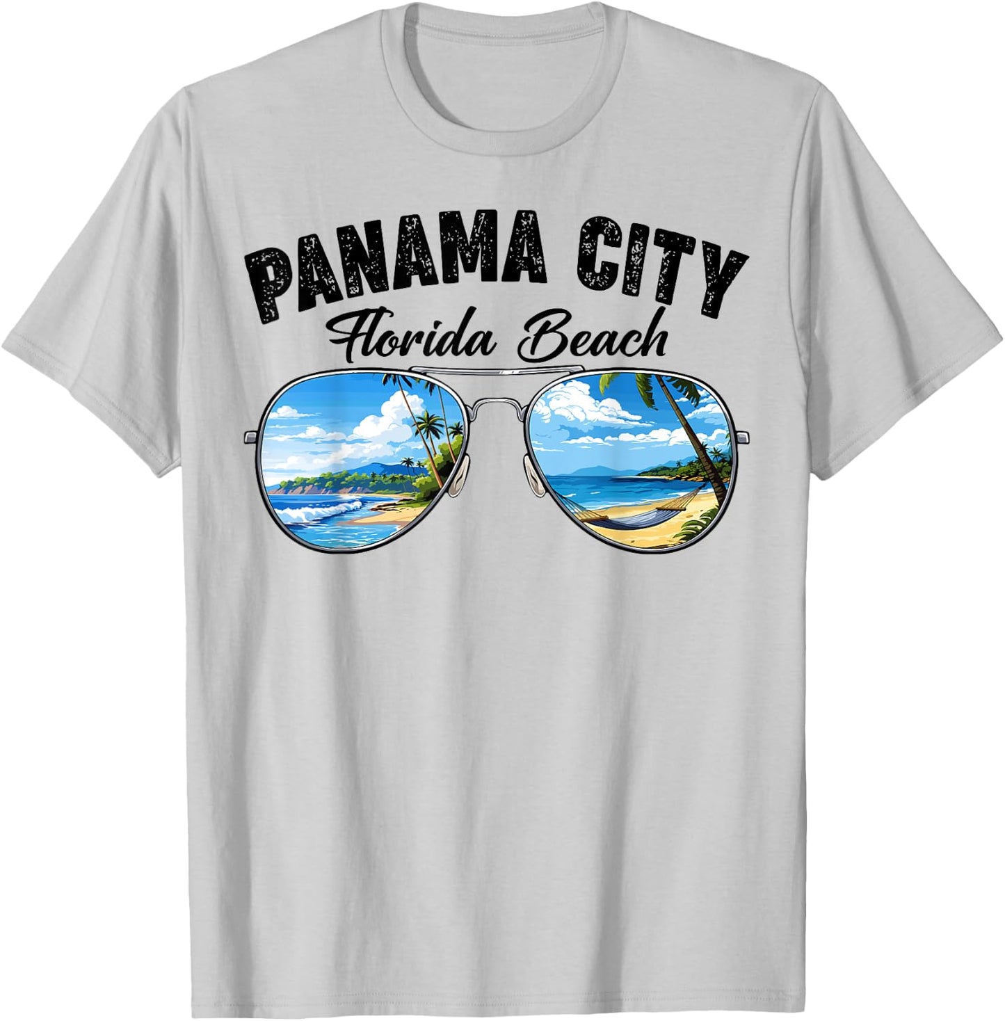 Retro Panama City Florida Beach Vibes Summer Break Vacation Men Women Kids T-Shirt - T-Shirt | Ash