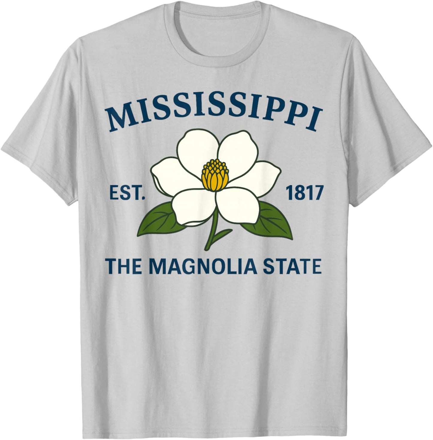 Mississippi Magnolia Flower State Motto Pride Souvenir T-Shirt - T-Shirt | Ash
