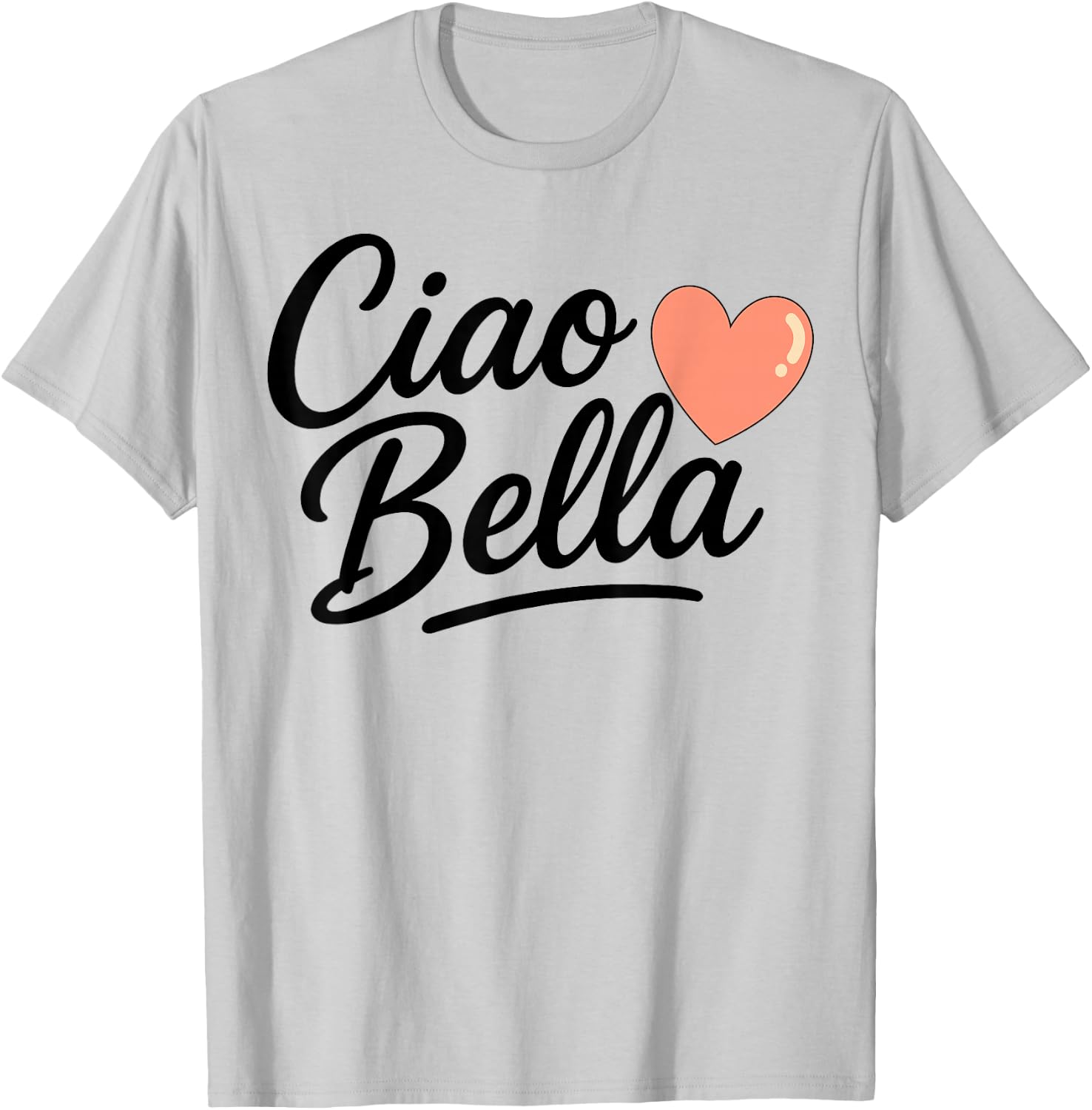 Ciao Bella Heart Retro Look T-Shirt - T-Shirt | Ash