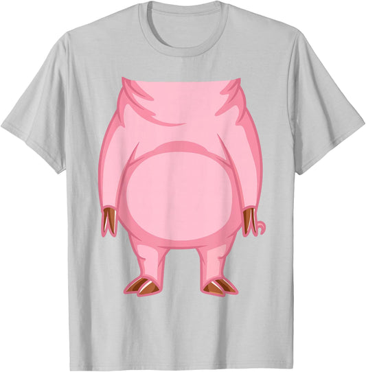 Pig Shirt Adult Kids Men Women Pig Costume T-Shirt - T-Shirt | Ash
