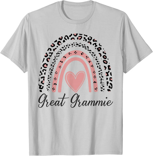 Great Grammie Leopard Rainbow Funny Great Grammie T-Shirt - T-Shirt | Ash