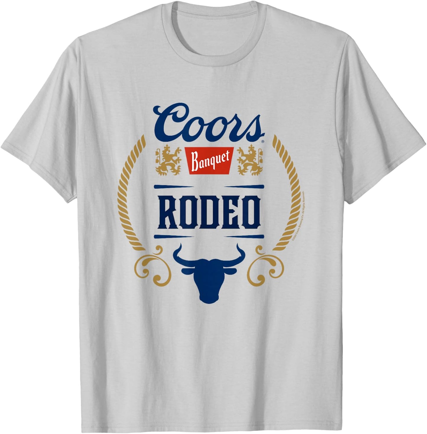 Coors Banquet Rodeo Bull Horns Framed Badge T-Shirt - T-Shirt | Ash