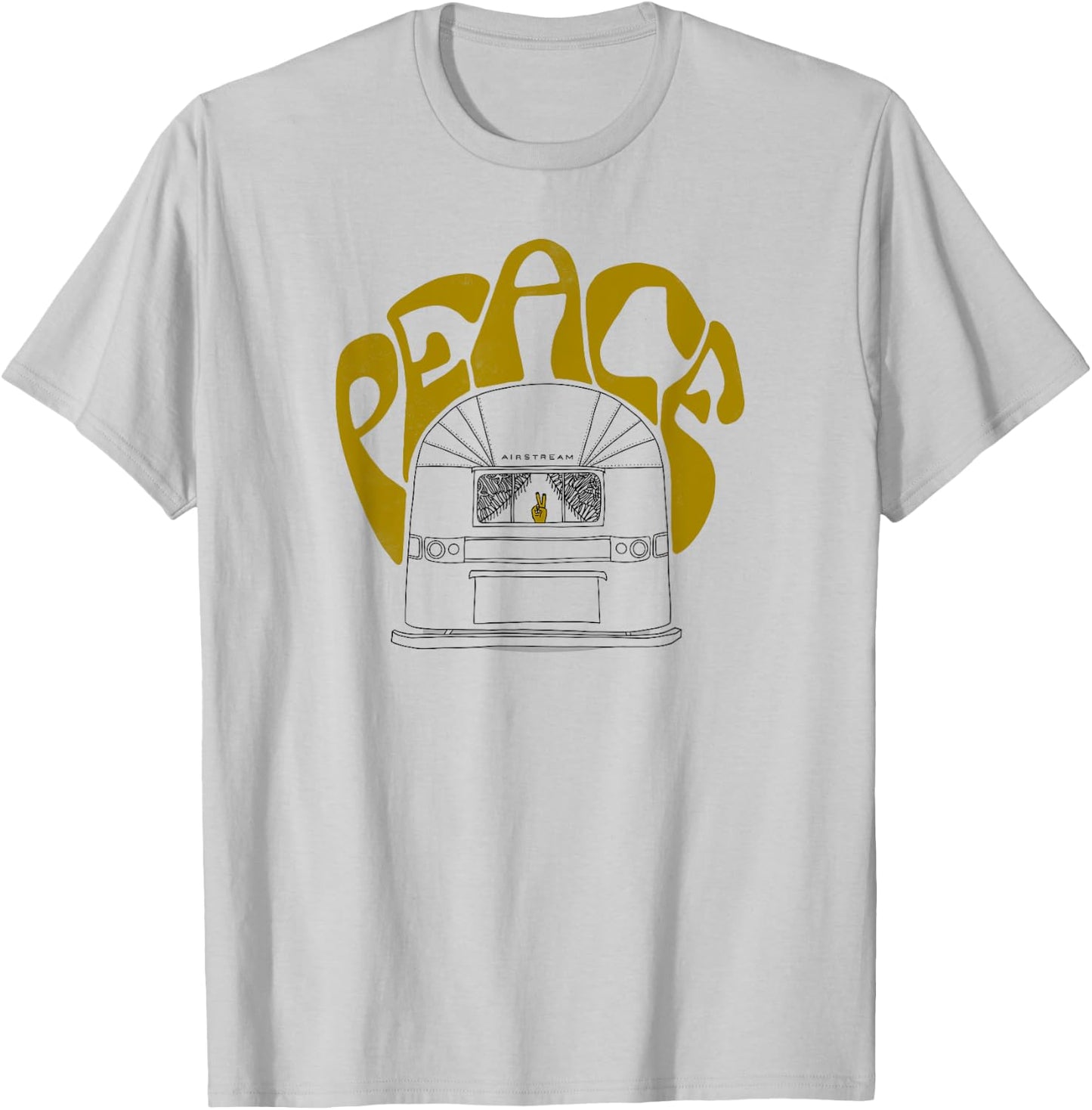 Retro 60s Airstream Hippie Peace Hand-Lettered T-Shirt - T-Shirt | Ash