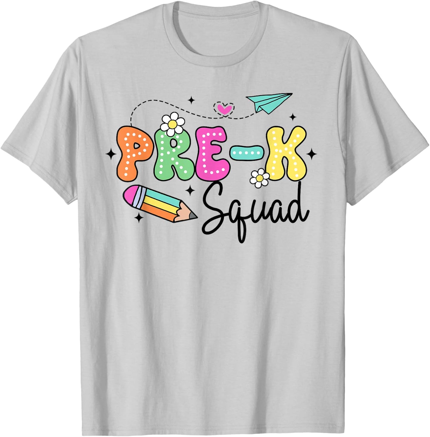 Pre-K Squad Student Teacher Back To School Groovy PreK Team T-Shirt - T-Shirt | Ash