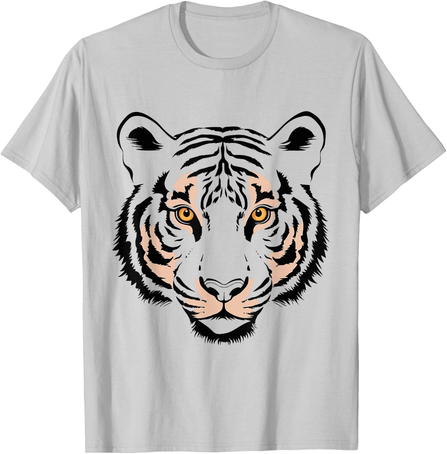 Orange Tiger Face Wild Animal Women Men Kids Tiger Head T-Shirt - T-Shirt | Ash