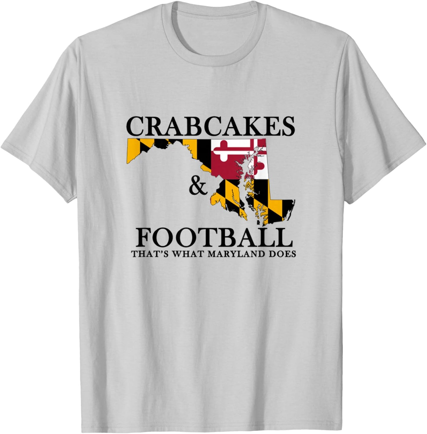 Crabcakes And Football T Shirt T-Shirt - T-Shirt | Ash