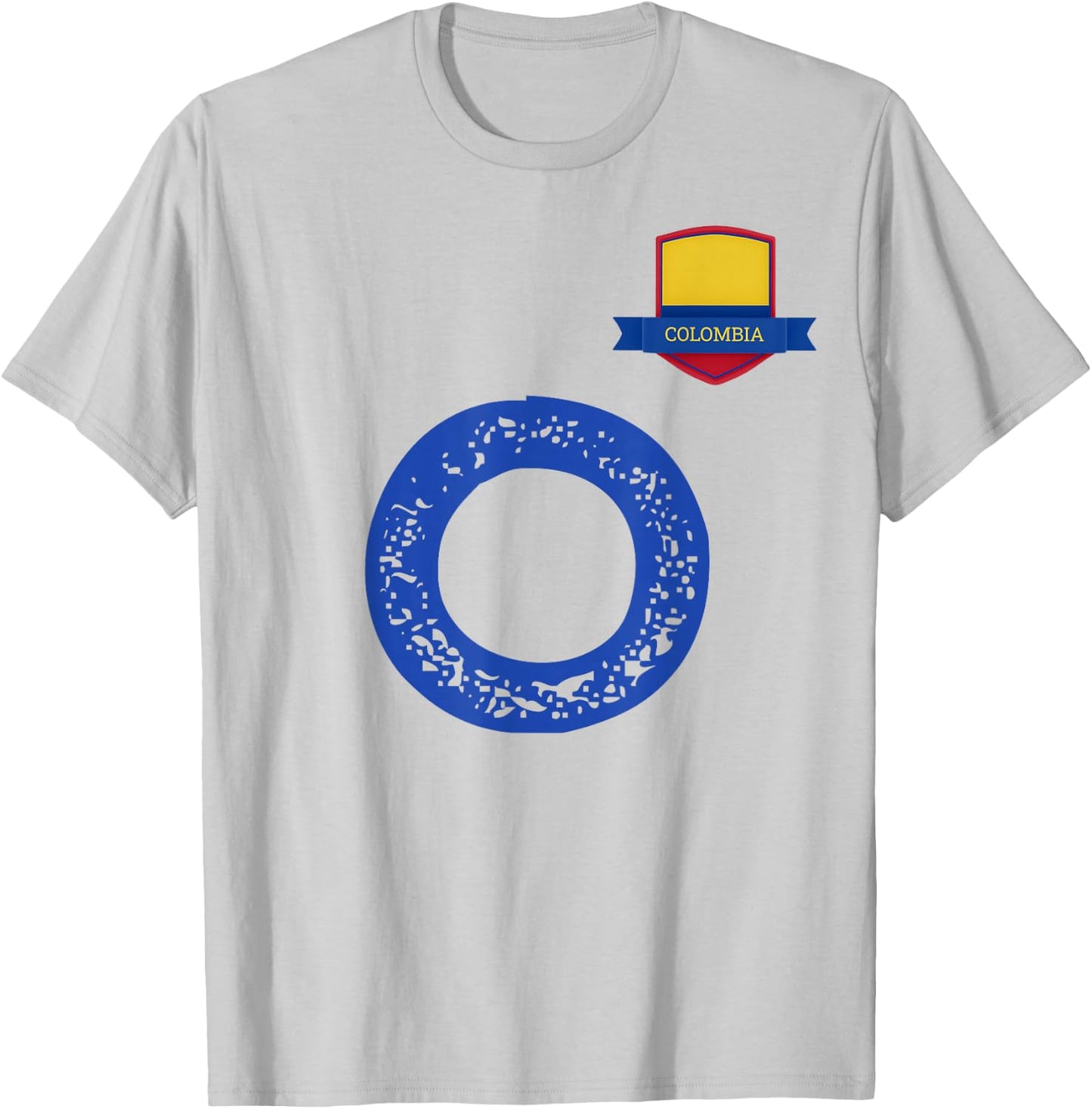 Colombia Human-Flag Letter O Colombian T-Shirt - T-Shirt | Ash