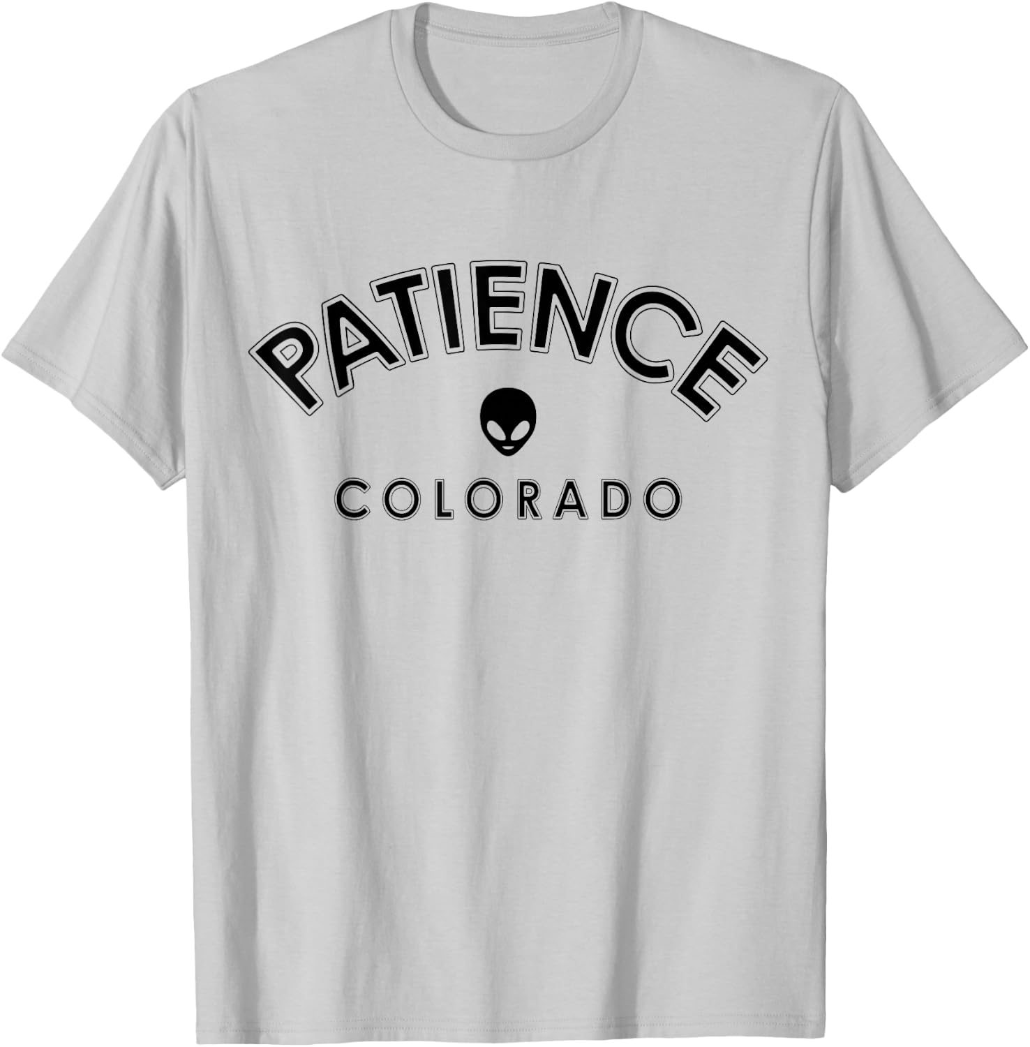 Patience Colorado in College Style Lettering and Alien T-Shirt - T-Shirt | Ash