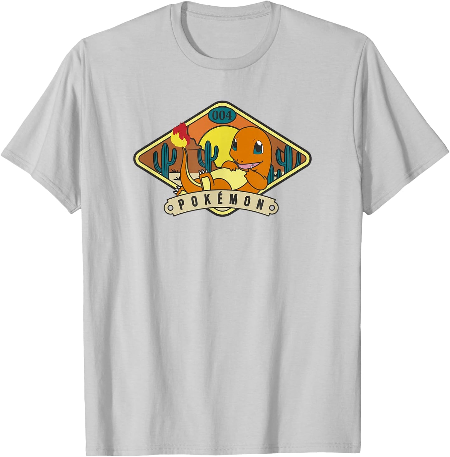 Pokémon 004 Charmander Outdoor Adventure Desert Park Badge T-Shirt - T-Shirt | Ash