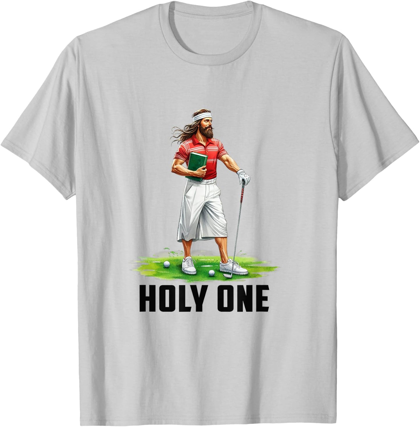 Jesus Golf Holy One Christian God Golfers Golfing Christ T-Shirt - T-Shirt | Ash