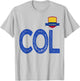 Colombia Human-Flag Letter C and O and L Colombian T-Shirt - T-Shirt | Ash