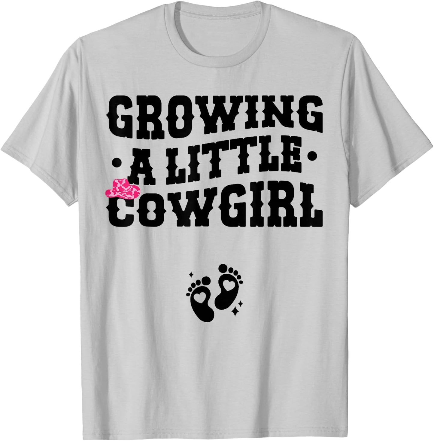 Growing a Little Cowgirl - Country Pregnancy Announcement T-Shirt - T-Shirt | Ash