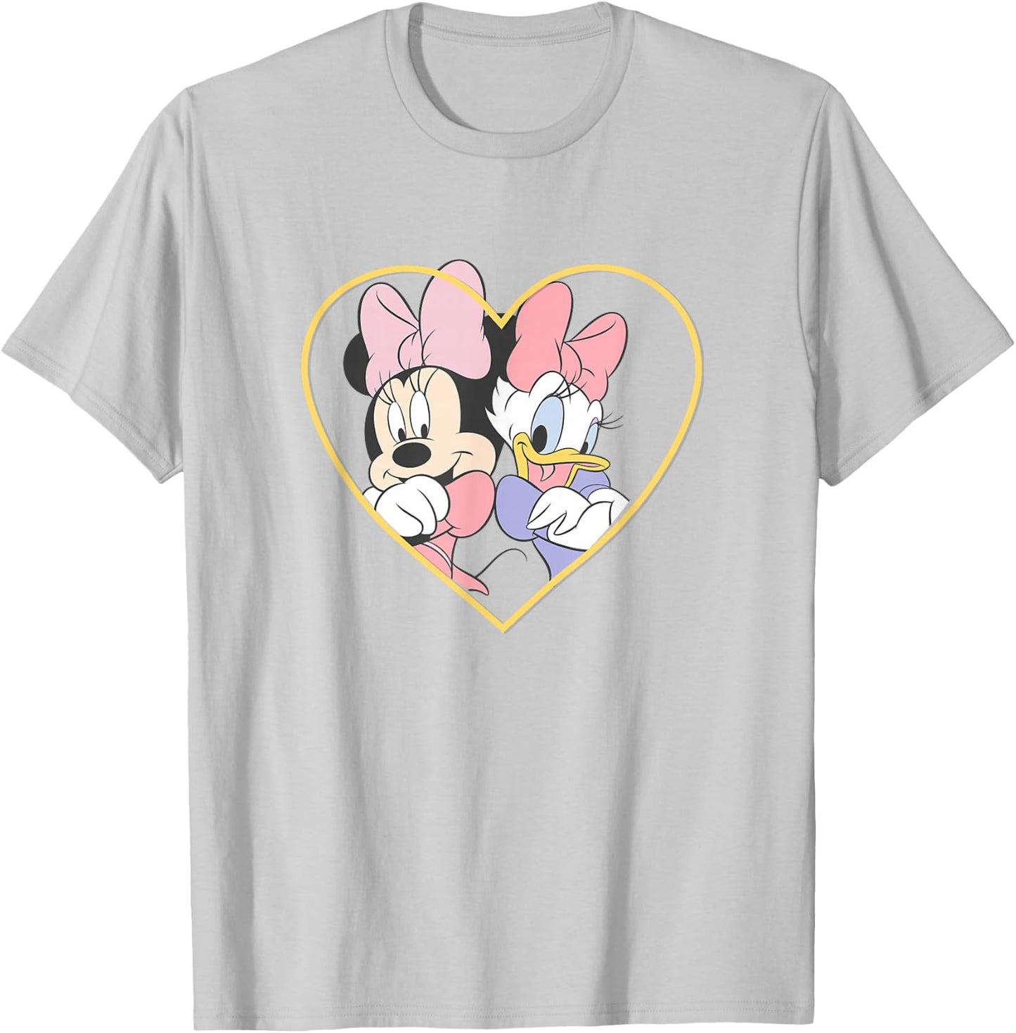 Disney Mickey and Friends Minnie Daisy Friendship Heart Logo T-Shirt - T-Shirt | Ash