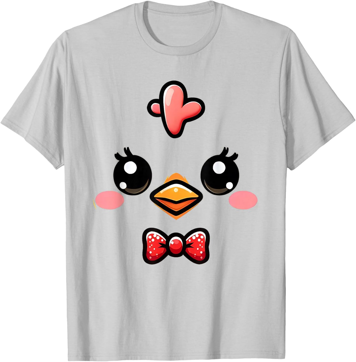 Cute Chicken Face Yellow Chick Costume Farm Animal Lover T-Shirt - T-Shirt | Ash