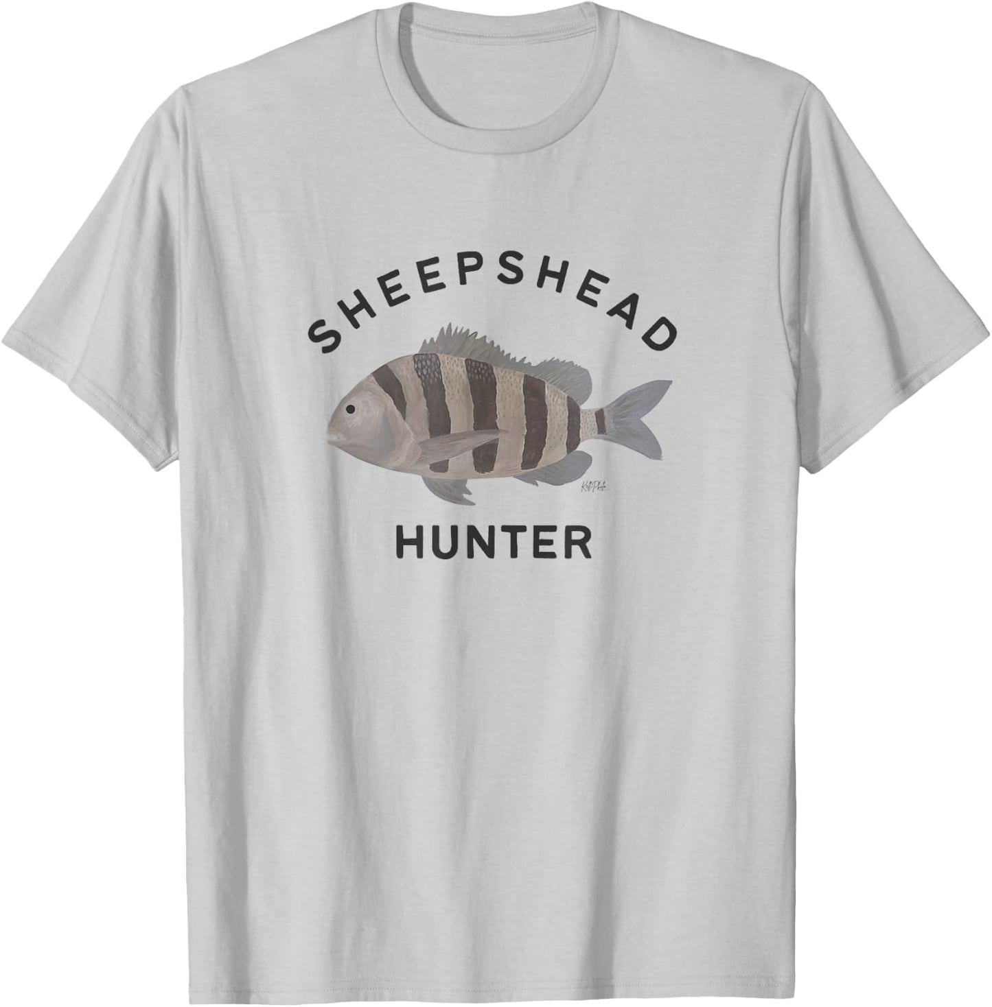 Sheepshead hunter fishing , Small, Grey T-Shirt - T-Shirt | Ash