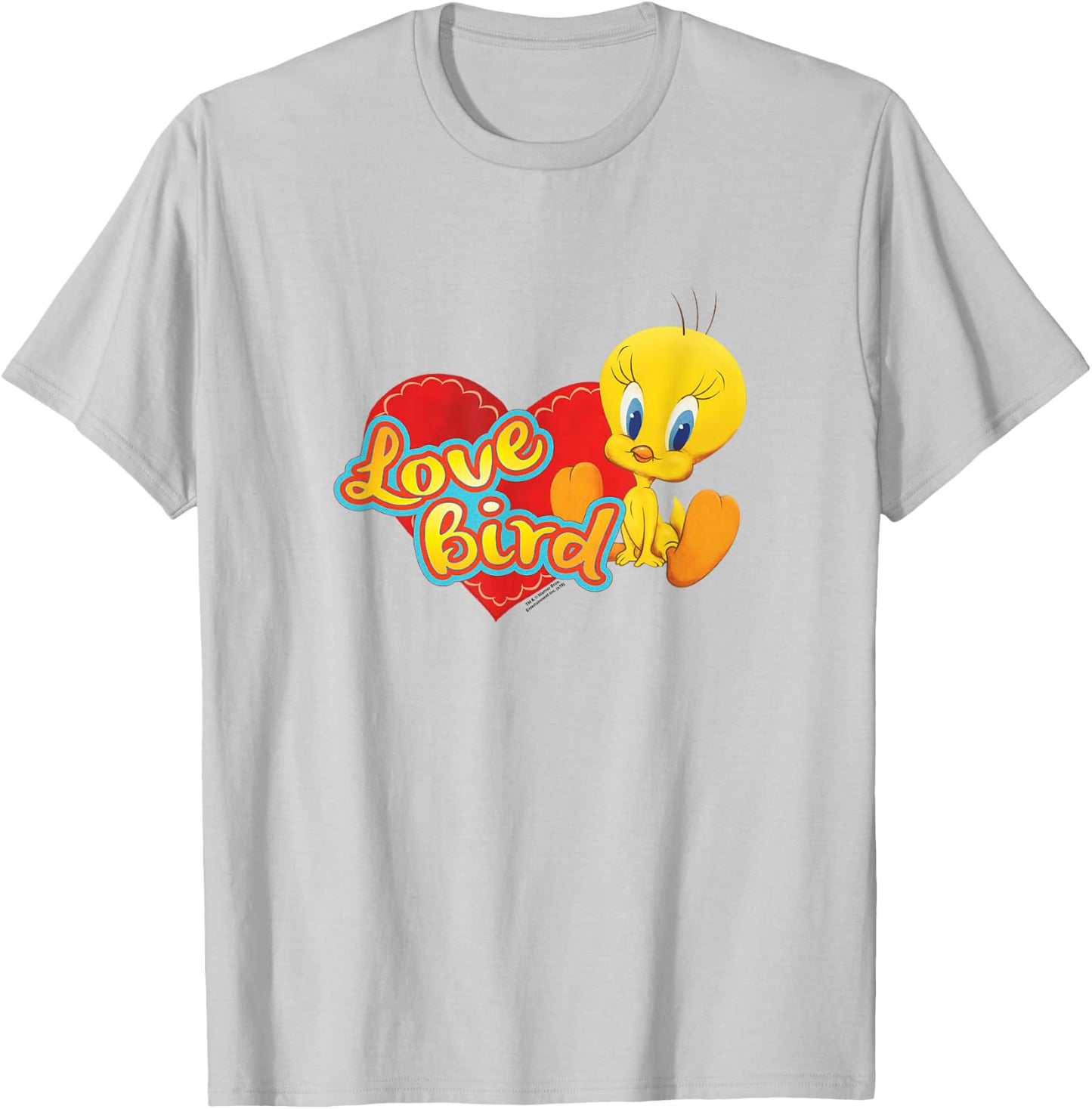 Popfunk -Adult Yellow Cartoon Tweety Love Bird Valentine's Day T-Shirt - T-Shirt | Ash