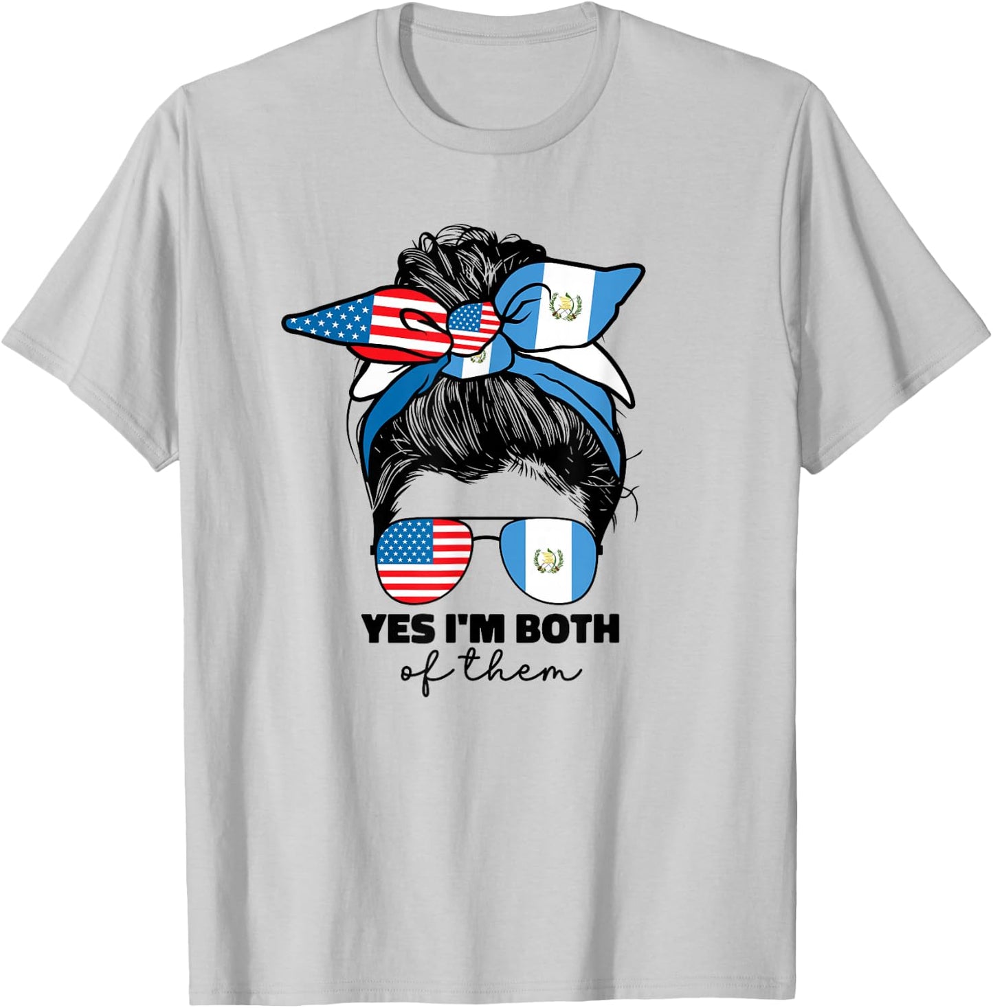 Half Guatemalan And American Guatemala Usa Flag Girl Women T-Shirt - T-Shirt | Ash