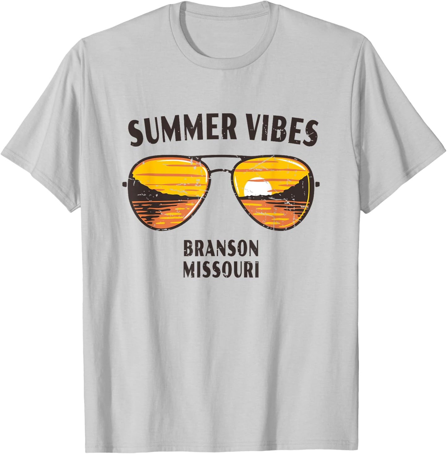 Summer Vibes Branson MO Souvenir T-Shirt - T-Shirt | Ash