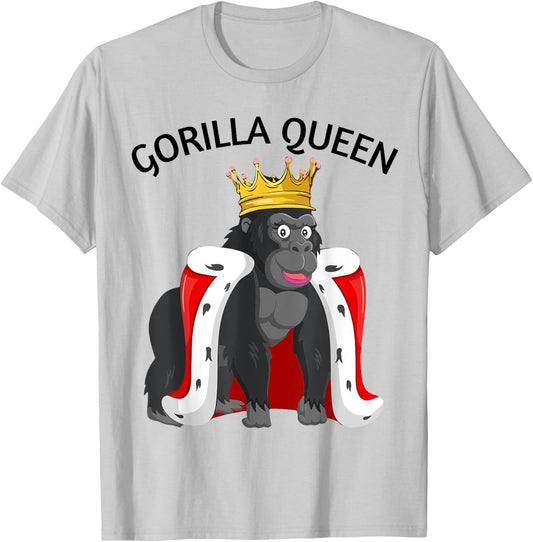 Gorilla King Gorilla Queen Funny Matching Couples Valentines T-Shirt - T-Shirt | Ash