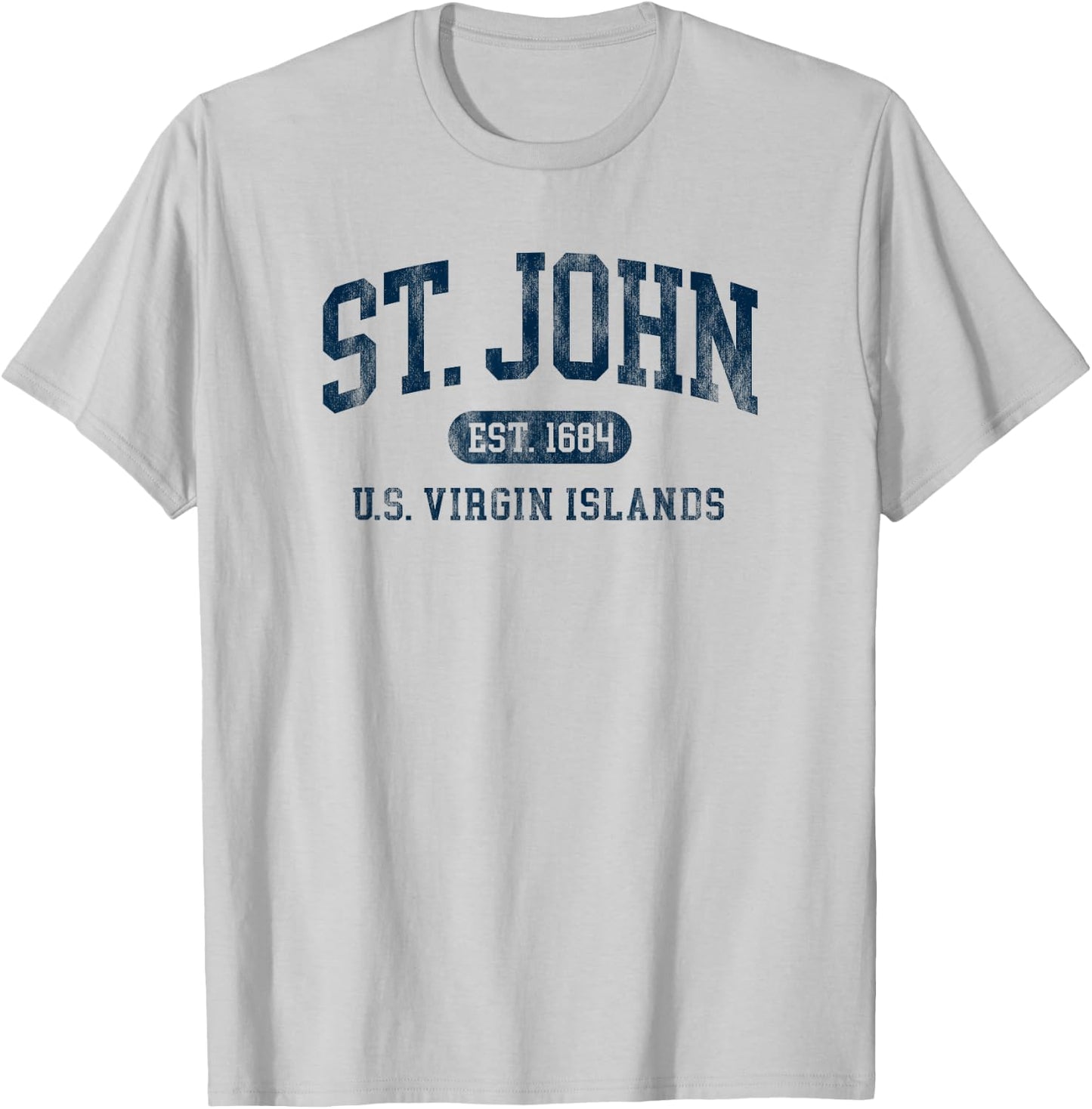 Vintage St John USVI Est 1684 Souvenir Throwback T-Shirt - T-Shirt | Ash