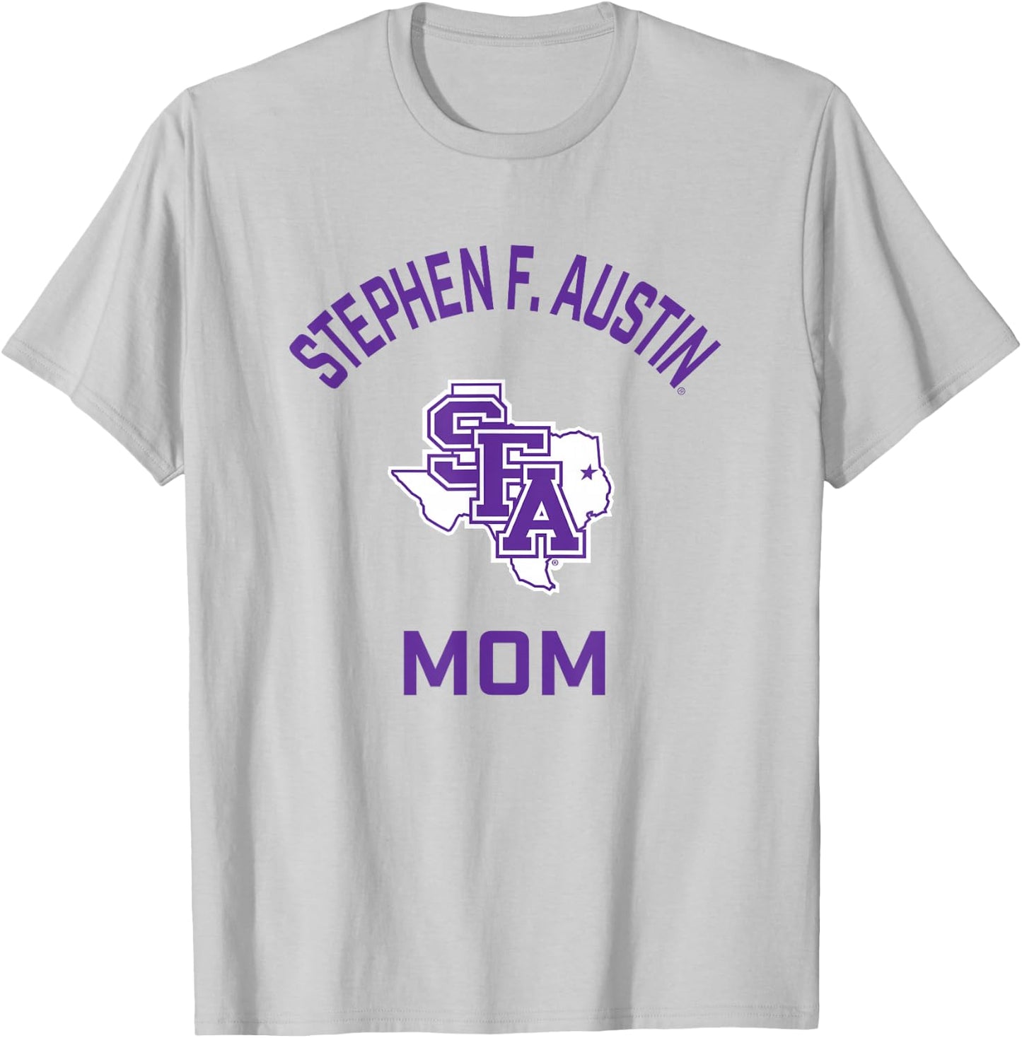 Stephen F. Austin State Lumberjacks Arched Mom T-Shirt - T-Shirt | Ash