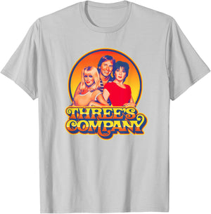 Three's Company 1980's Sunset Retro Jack Jan & Chrissy T-Shirt - T-Shirt | Ash