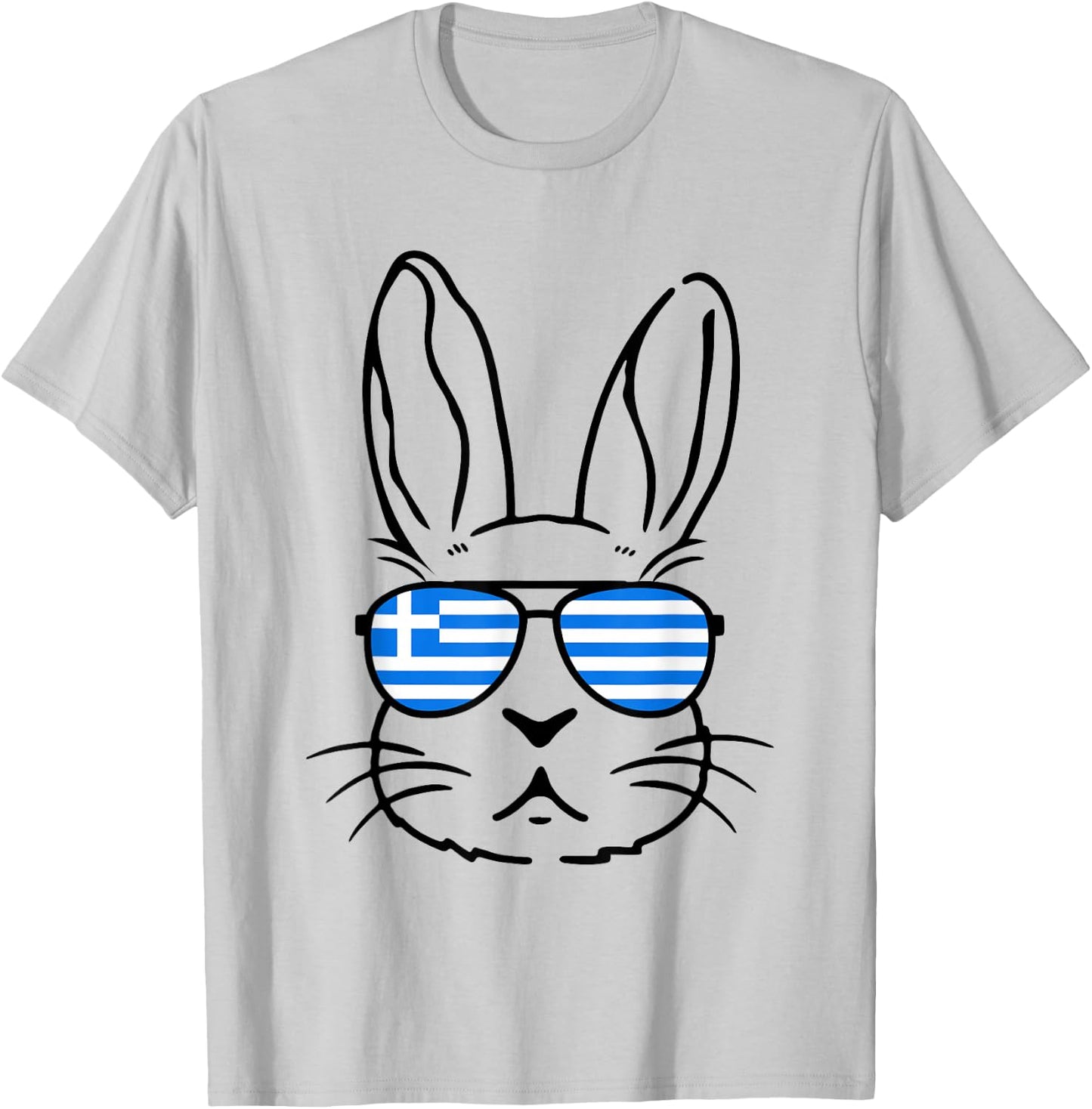 Greek Easter 2026 Greece Flag Bunny Funny Greek Easter Kids T-Shirt - T-Shirt | Ash