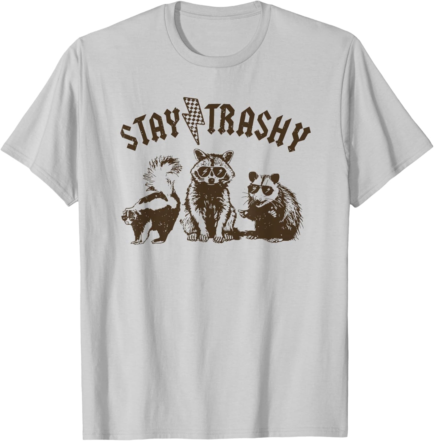 Stay Trashy Raccoon T-Shirt - T-Shirt | Ash