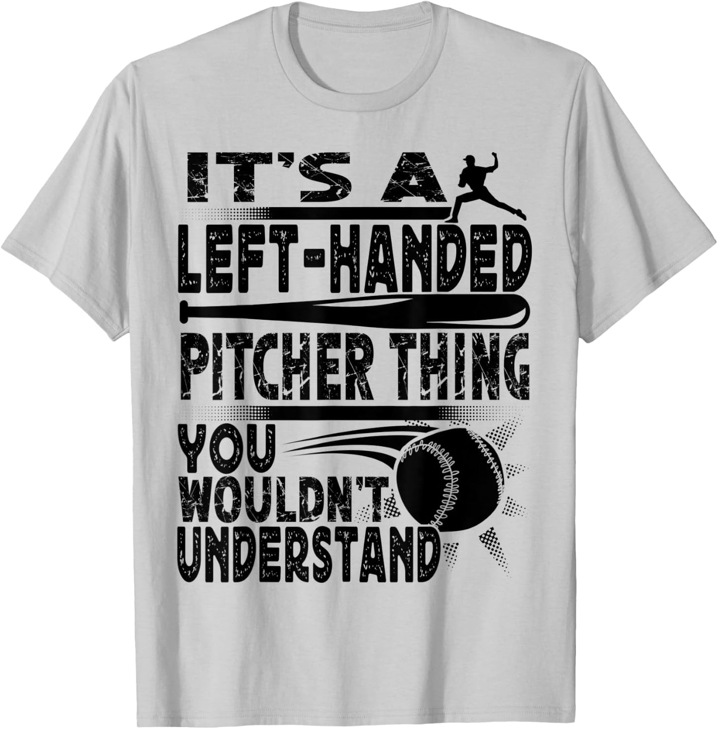 Funny Left-Handed Pitcher Thing Softball Player T-Shirt - T-Shirt | Ash