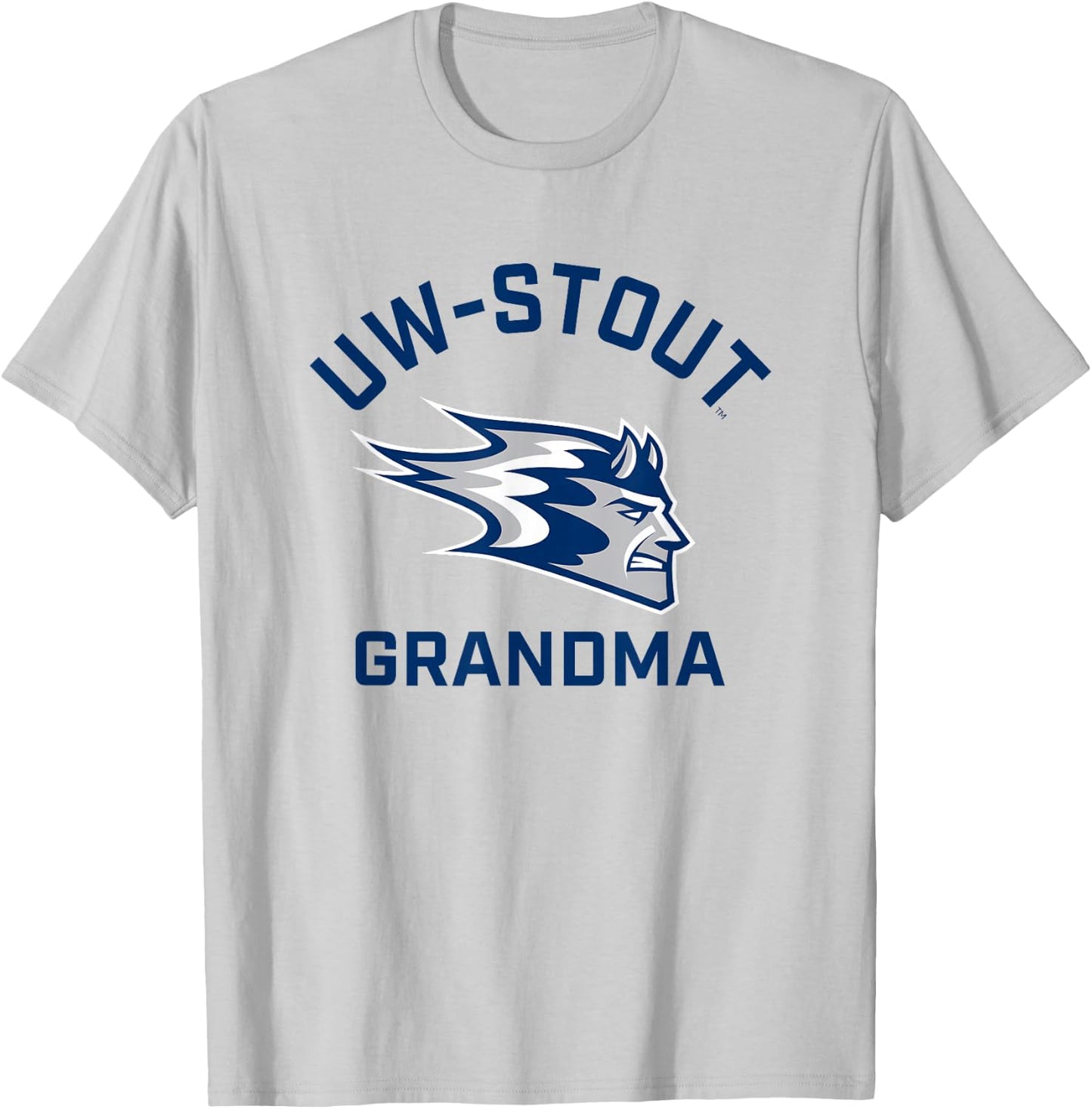 University of Wisconsin-Stout Blue Devils Arched Grandma T-Shirt - T-Shirt | Ash