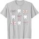 Retro Coquette Pink Girly Dental Hygiene Teeth Graduation T-Shirt - T-Shirt | Ash