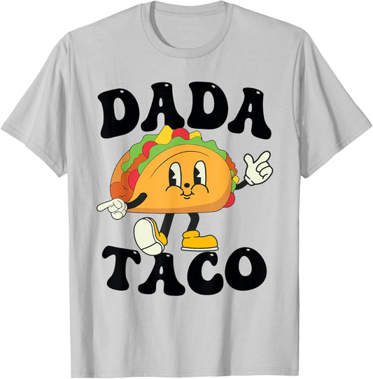 Dada of the Birthday Boy Girl Taco Mexican Birthday Family T-Shirt - T-Shirt | Ash