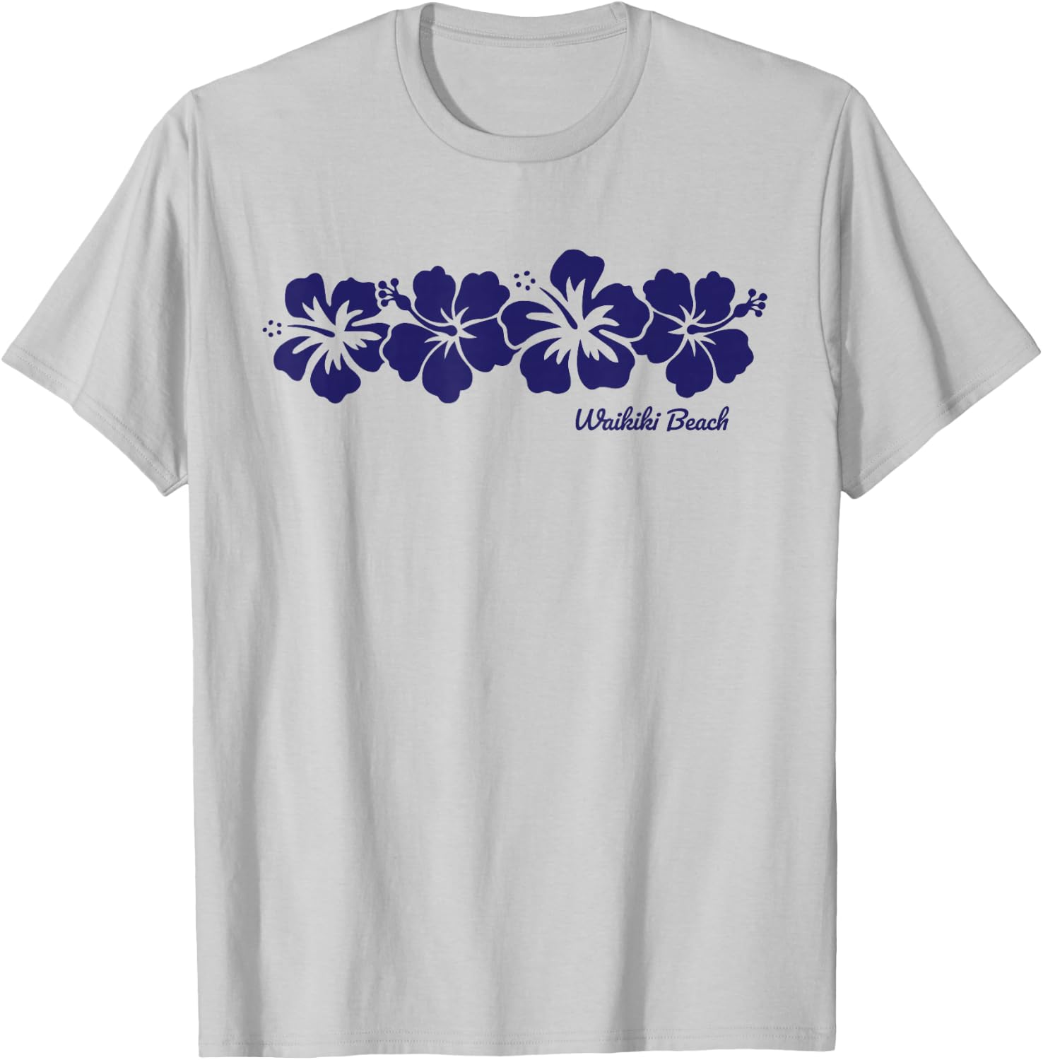 Waikiki Beach Hawaii Hibiscus Flower Souvenir T-Shirt - T-Shirt | Ash