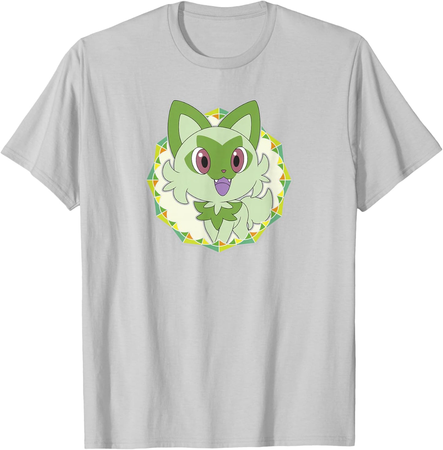 Pokémon Sprigatito Sparkle Geometric Portrait Icon T-Shirt - T-Shirt | Ash